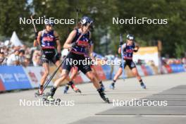 31.08.2024, Annecy, France (FRA): Tuuli Tomingas (EST), Lou Jeanmonnot (FRA), Ingrid Landmark Tandrevold (NOR), Sophie Chauveau (FRA), (l-r) - Martin Fourcade Nordic Festival Biathlon, Annecy (FRA). www.nordicfocus.com. © Manzoni/NordicFocus. Every downloaded picture is fee-liable.