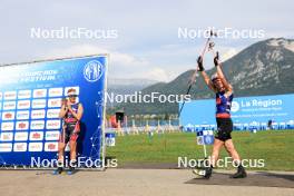 31.08.2024, Annecy, France (FRA): Ingrid Landmark Tandrevold (NOR), Justine Braisaz-Bouchet (FRA), (l-r) - Martin Fourcade Nordic Festival Biathlon, Annecy (FRA). www.nordicfocus.com. © Manzoni/NordicFocus. Every downloaded picture is fee-liable.