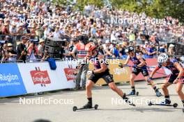 31.08.2024, Annecy, France (FRA): Justine Braisaz-Bouchet (FRA), Sophie Chauveau (FRA), Ingrid Landmark Tandrevold (NOR), (l-r) - Martin Fourcade Nordic Festival Biathlon, Annecy (FRA). www.nordicfocus.com. © Manzoni/NordicFocus. Every downloaded picture is fee-liable.