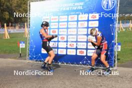 31.08.2024, Annecy, France (FRA): Julia Simon (FRA), Ingrid Landmark Tandrevold (NOR), (l-r) - Martin Fourcade Nordic Festival Biathlon, Annecy (FRA). www.nordicfocus.com. © Manzoni/NordicFocus. Every downloaded picture is fee-liable.