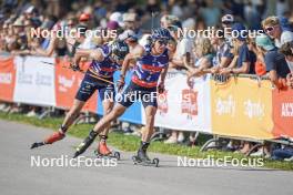 31.08.2024, Annecy, France (FRA): Emilien Jacquelin (FRA), Quentin Fillon Maillet (FRA), (l-r)  - Martin Fourcade Nordic Festival Biathlon, Annecy (FRA). www.nordicfocus.com. © Thibaut/NordicFocus. Every downloaded picture is fee-liable.