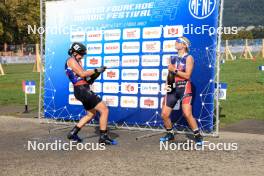 31.08.2024, Annecy, France (FRA): Julia Simon (FRA), Ingrid Landmark Tandrevold (NOR) - Martin Fourcade Nordic Festival Biathlon, Annecy (FRA). www.nordicfocus.com. © Manzoni/NordicFocus. Every downloaded picture is fee-liable.