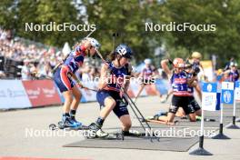 31.08.2024, Annecy, France (FRA): Lou Jeanmonnot (FRA) - Martin Fourcade Nordic Festival Biathlon, Annecy (FRA). www.nordicfocus.com. © Manzoni/NordicFocus. Every downloaded picture is fee-liable.