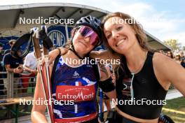 31.08.2024, Annecy, France (FRA): Lou Jeanmonnot (FRA), Oceane Michelon (FRA), (l-r) - Martin Fourcade Nordic Festival Biathlon, Annecy (FRA). www.nordicfocus.com. © Manzoni/NordicFocus. Every downloaded picture is fee-liable.