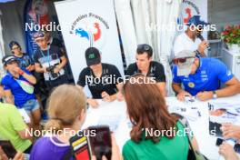 30.08.2024, Annecy, France (FRA): Emilien Jacquelin (FRA), Quentin Fillon Maillet (FRA), (l-r) - Martin Fourcade Nordic Festival Biathlon, Annecy (FRA). www.nordicfocus.com. © Manzoni/NordicFocus. Every downloaded picture is fee-liable.