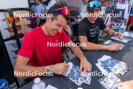 31.08.2024, Annecy, France (FRA): Quentin Fillon Maillet (FRA), Emilien Jacquelin (FRA), (l-r) - Martin Fourcade Nordic Festival Biathlon, Annecy (FRA). www.nordicfocus.com. © Thibaut/NordicFocus. Every downloaded picture is fee-liable.