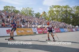 31.08.2024, Annecy, France (FRA): Filip Fjeld Andersen (NOR), Michal Krcmar (CZE), (l-r)  - Martin Fourcade Nordic Festival Biathlon, Annecy (FRA). www.nordicfocus.com. © Thibaut/NordicFocus. Every downloaded picture is fee-liable.