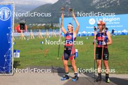 31.08.2024, Annecy, France (FRA): Ingrid Landmark Tandrevold (NOR), Justine Braisaz-Bouchet (FRA), (l-r) - Martin Fourcade Nordic Festival Biathlon, Annecy (FRA). www.nordicfocus.com. © Manzoni/NordicFocus. Every downloaded picture is fee-liable.