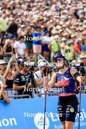 31.08.2024, Annecy, France (FRA): Lou Jeanmonnot (FRA) - Martin Fourcade Nordic Festival Biathlon, Annecy (FRA). www.nordicfocus.com. © Manzoni/NordicFocus. Every downloaded picture is fee-liable.