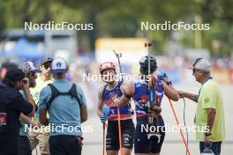 31.08.2024, Annecy, France (FRA): Justine Braisaz-Bouchet (FRA), Julia Simon (FRA), (l-r)  - Martin Fourcade Nordic Festival Biathlon, Annecy (FRA). www.nordicfocus.com. © Thibaut/NordicFocus. Every downloaded picture is fee-liable.