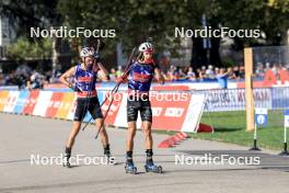 31.08.2024, Annecy, France (FRA): Jakov Fak (SLO), Eric Perrot (FRA), (l-r) - Martin Fourcade Nordic Festival Biathlon, Annecy (FRA). www.nordicfocus.com. © Manzoni/NordicFocus. Every downloaded picture is fee-liable.