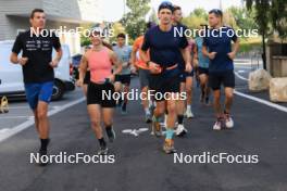 31.08.2024, Annecy, France (FRA): Quentin Fillon Maillet (FRA), Jeanne Richard (FRA), Fabien Claude (FRA), Jakov Fak (SLO), Michal Krcmar (CZE), (l-r) - Martin Fourcade Nordic Festival Biathlon, Annecy (FRA). www.nordicfocus.com. © Manzoni/NordicFocus. Every downloaded picture is fee-liable.