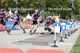 31.08.2024, Annecy, France (FRA): Lou Jeanmonnot (FRA), Ingrid Landmark Tandrevold (NOR), Justine Braisaz-Bouchet (FRA), Julia Simon (FRA), (l-r) - Martin Fourcade Nordic Festival Biathlon, Annecy (FRA). www.nordicfocus.com. © Manzoni/NordicFocus. Every downloaded picture is fee-liable.