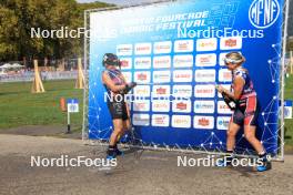 31.08.2024, Annecy, France (FRA): Julia Simon (FRA), Ingrid Landmark Tandrevold (NOR), (l-r) - Martin Fourcade Nordic Festival Biathlon, Annecy (FRA). www.nordicfocus.com. © Manzoni/NordicFocus. Every downloaded picture is fee-liable.