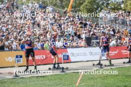 31.08.2024, Annecy, France (FRA): Justine Braisaz-Bouchet (FRA), Ingrid Landmark Tandrevold (NOR), Anna Gandler (AUT), (l-r) - Martin Fourcade Nordic Festival Biathlon, Annecy (FRA). www.nordicfocus.com. © Manzoni/NordicFocus. Every downloaded picture is fee-liable.