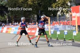 31.08.2024, Annecy, France (FRA): Jakov Fak (SLO), Eric Perrot (FRA), (l-r) - Martin Fourcade Nordic Festival Biathlon, Annecy (FRA). www.nordicfocus.com. © Manzoni/NordicFocus. Every downloaded picture is fee-liable.