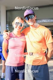 31.08.2024, Annecy, France (FRA): Anna Gandler (AUT), Emilien Claude (FRA), (l-r) - Martin Fourcade Nordic Festival Biathlon, Annecy (FRA). www.nordicfocus.com. © Manzoni/NordicFocus. Every downloaded picture is fee-liable.