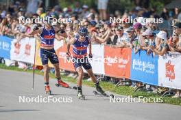 31.08.2024, Annecy, France (FRA): Emilien Jacquelin (FRA), Quentin Fillon Maillet (FRA), (l-r)  - Martin Fourcade Nordic Festival Biathlon, Annecy (FRA). www.nordicfocus.com. © Thibaut/NordicFocus. Every downloaded picture is fee-liable.