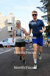 31.08.2024, Annecy, France (FRA): Lena Haecki-Gross (SUI), Sebastian Stalder (SUI), (l-r) - Martin Fourcade Nordic Festival Biathlon, Annecy (FRA). www.nordicfocus.com. © Manzoni/NordicFocus. Every downloaded picture is fee-liable.