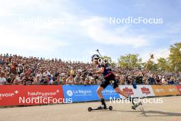 31.08.2024, Annecy, France (FRA): Lou Jeanmonnot (FRA) - Martin Fourcade Nordic Festival Biathlon, Annecy (FRA). www.nordicfocus.com. © Manzoni/NordicFocus. Every downloaded picture is fee-liable.