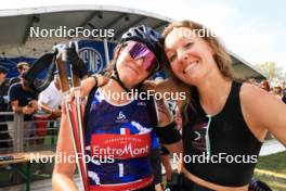 31.08.2024, Annecy, France (FRA): Lou Jeanmonnot (FRA), Oceane Michelon (FRA), (l-r) - Martin Fourcade Nordic Festival Biathlon, Annecy (FRA). www.nordicfocus.com. © Manzoni/NordicFocus. Every downloaded picture is fee-liable.