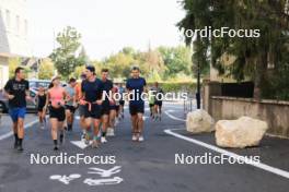 31.08.2024, Annecy, France (FRA): Quentin Fillon Maillet (FRA), Jeanne Richard (FRA), Fabien Claude (FRA), Jakov Fak (SLO), Michal Krcmar (CZE), (l-r) - Martin Fourcade Nordic Festival Biathlon, Annecy (FRA). www.nordicfocus.com. © Manzoni/NordicFocus. Every downloaded picture is fee-liable.