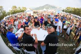 30.08.2024, Annecy, France (FRA): Quentin Fillon Maillet (FRA), Emilien Jacquelin (FRA), (l-r) - Martin Fourcade Nordic Festival Biathlon, Annecy (FRA). www.nordicfocus.com. © Manzoni/NordicFocus. Every downloaded picture is fee-liable.