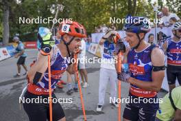 31.08.2024, Annecy, France (FRA): Michal Krcmar (CZE), Quentin Fillon Maillet (FRA), (l-r)  - Martin Fourcade Nordic Festival Biathlon, Annecy (FRA). www.nordicfocus.com. © Thibaut/NordicFocus. Every downloaded picture is fee-liable.