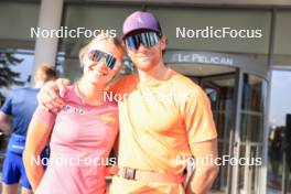 31.08.2024, Annecy, France (FRA): Anna Gandler (AUT), Emilien Claude (FRA), (l-r) - Martin Fourcade Nordic Festival Biathlon, Annecy (FRA). www.nordicfocus.com. © Manzoni/NordicFocus. Every downloaded picture is fee-liable.