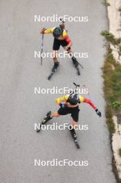 22.09.2024, Premanon, France (FRA): Undefined athlete competes, Fynn Langer (BEL), (l-r) - Biathlon Samse Summer Tour, individual, Premanon (FRA). www.nordicfocus.com. © Manzoni/NordicFocus. Every downloaded picture is fee-liable.