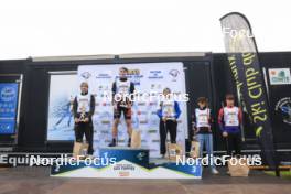 22.09.2024, Premanon, France (FRA): Tobit Keller (SUI), Murray Jacquin (FRA), Niels Bibollet (FRA), Martin Minazzi (FRA), Augustin Remonnay (FRA), (l-r) - Biathlon Samse Summer Tour, individual, Premanon (FRA). www.nordicfocus.com. © Manzoni/NordicFocus. Every downloaded picture is fee-liable.