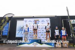 22.09.2024, Premanon, France (FRA): Adele Buffet-Ouvrier (FRA), Zelie Pic (FRA), Jeanne Dautheville (FRA), Rose Dusserre (FRA), Rose Marguet (FRA), (l-r) - Biathlon Samse Summer Tour, individual, Premanon (FRA). www.nordicfocus.com. © Manzoni/NordicFocus. Every downloaded picture is fee-liable.