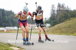 22.09.2024, Premanon, France (FRA): Oscar Clement (FRA), Tobit Keller (SUI), (l-r) - Biathlon Samse Summer Tour, individual, Premanon (FRA). www.nordicfocus.com. © Manzoni/NordicFocus. Every downloaded picture is fee-liable.