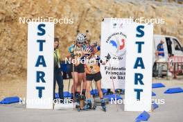 22.09.2024, Premanon, France (FRA): Emma Gross (BEL), Marion Rat-Patron (FRA), (l-r) - Biathlon Samse Summer Tour, individual, Premanon (FRA). www.nordicfocus.com. © Manzoni/NordicFocus. Every downloaded picture is fee-liable.