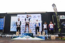 22.09.2024, Premanon, France (FRA): Tobit Keller (SUI), Murray Jacquin (FRA), Niels Bibollet (FRA), Martin Minazzi (FRA), Augustin Remonnay (FRA), (l-r) - Biathlon Samse Summer Tour, individual, Premanon (FRA). www.nordicfocus.com. © Manzoni/NordicFocus. Every downloaded picture is fee-liable.