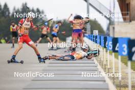 22.09.2024, Premanon, France (FRA): Lilian Kembellec (FRA), Sacha Fleury (FRA), (l-r) - Biathlon Samse Summer Tour, individual, Premanon (FRA). www.nordicfocus.com. © Manzoni/NordicFocus. Every downloaded picture is fee-liable.