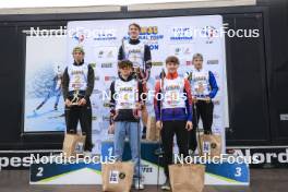 22.09.2024, Premanon, France (FRA): Tobit Keller (SUI), Murray Jacquin (FRA), Niels Bibollet (FRA), Martin Minazzi (FRA), Augustin Remonnay (FRA), (l-r) - Biathlon Samse Summer Tour, individual, Premanon (FRA). www.nordicfocus.com. © Manzoni/NordicFocus. Every downloaded picture is fee-liable.