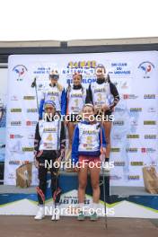 22.09.2024, Premanon, France (FRA): Adele Ouvrier-Buffet (FRA), Zelie Pic (FRA), Jeanne Dautheville (FRA), Rose Dusserre (FRA), Rose Marguet (FRA), (l-r) - Biathlon Samse Summer Tour, individual, Premanon (FRA). www.nordicfocus.com. © Manzoni/NordicFocus. Every downloaded picture is fee-liable.