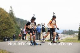 22.09.2024, Premanon, France (FRA): Murray Jacquin (FRA), Leny Liatard (FRA), (l-r) - Biathlon Samse Summer Tour, individual, Premanon (FRA). www.nordicfocus.com. © Manzoni/NordicFocus. Every downloaded picture is fee-liable.