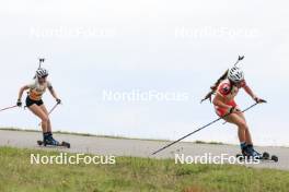 22.09.2024, Premanon, France (FRA): Clara Giacometti (FRA), Lili Fehr (FRA), (l-r) - Biathlon Samse Summer Tour, individual, Premanon (FRA). www.nordicfocus.com. © Manzoni/NordicFocus. Every downloaded picture is fee-liable.