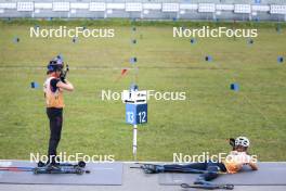 22.09.2024, Premanon, France (FRA): Margot Jackiw (FRA), Janie Picard (FRA), (l-r) - Biathlon Samse Summer Tour, individual, Premanon (FRA). www.nordicfocus.com. © Manzoni/NordicFocus. Every downloaded picture is fee-liable.