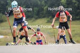 22.09.2024, Premanon, France (FRA): Raphael Kergoat (FRA), Thomas Burlett (FRA), (l-r) - Biathlon Samse Summer Tour, individual, Premanon (FRA). www.nordicfocus.com. © Manzoni/NordicFocus. Every downloaded picture is fee-liable.