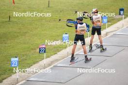 22.09.2024, Premanon, France (FRA): Charly Griffon (FRA), Romeo Dous (FRA), (l-r) - Biathlon Samse Summer Tour, individual, Premanon (FRA). www.nordicfocus.com. © Manzoni/NordicFocus. Every downloaded picture is fee-liable.