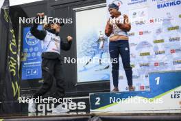 22.09.2024, Premanon, France (FRA): Oceane Michelon (FRA), Julia Simon (FRA), (l-r) - Biathlon Samse Summer Tour, pursuit, Premanon (FRA). www.nordicfocus.com. © Manzoni/NordicFocus. Every downloaded picture is fee-liable.