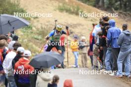 22.09.2024, Premanon, France (FRA): Loris Maier (SUI) - Biathlon Samse Summer Tour, pursuit, Premanon (FRA). www.nordicfocus.com. © Manzoni/NordicFocus. Every downloaded picture is fee-liable.