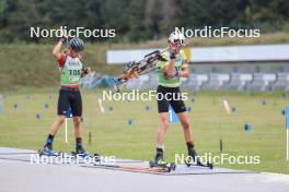 22.09.2024, Premanon, France (FRA): Leo Carlier (FRA) - Biathlon Samse Summer Tour, pursuit, Premanon (FRA). www.nordicfocus.com. © Manzoni/NordicFocus. Every downloaded picture is fee-liable.