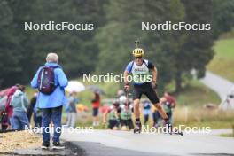 22.09.2024, Premanon, France (FRA): Loris Maier (SUI) - Biathlon Samse Summer Tour, pursuit, Premanon (FRA). www.nordicfocus.com. © Manzoni/NordicFocus. Every downloaded picture is fee-liable.