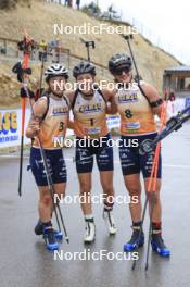 22.09.2024, Premanon, France (FRA): Jeanne Richard (FRA), Oceane Michelon (FRA), Julia Simon (FRA), (l-r) - Biathlon Samse Summer Tour, pursuit, Premanon (FRA). www.nordicfocus.com. © Manzoni/NordicFocus. Every downloaded picture is fee-liable.