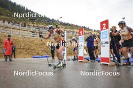 22.09.2024, Premanon, France (FRA): Lena Haecki-Gross (SUI), Lea Meier (SUI), (l-r) - Biathlon Samse Summer Tour, pursuit, Premanon (FRA). www.nordicfocus.com. © Manzoni/NordicFocus. Every downloaded picture is fee-liable.