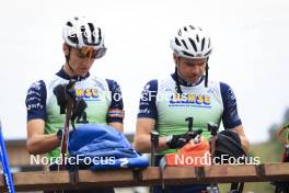 22.09.2024, Premanon, France (FRA): Eric Perrot (FRA), Emilien Jacquelin (FRA), (l-r) - Biathlon Samse Summer Tour, pursuit, Premanon (FRA). www.nordicfocus.com. © Manzoni/NordicFocus. Every downloaded picture is fee-liable.